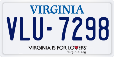 VA license plate VLU7298