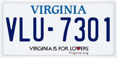 VA license plate VLU7301