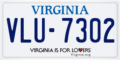 VA license plate VLU7302
