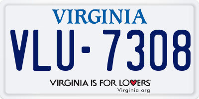 VA license plate VLU7308