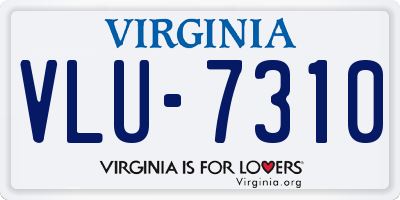 VA license plate VLU7310