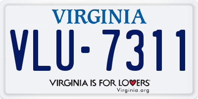 VA license plate VLU7311