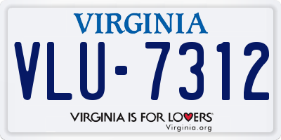 VA license plate VLU7312