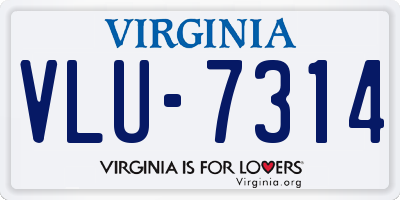 VA license plate VLU7314