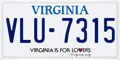VA license plate VLU7315