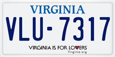 VA license plate VLU7317