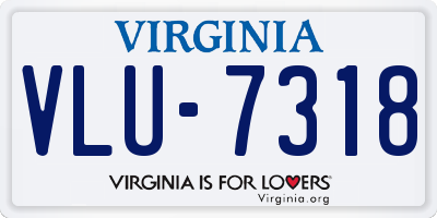 VA license plate VLU7318