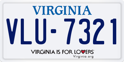 VA license plate VLU7321