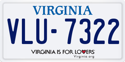 VA license plate VLU7322