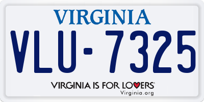 VA license plate VLU7325