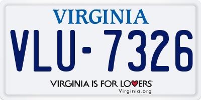 VA license plate VLU7326