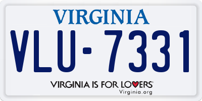 VA license plate VLU7331