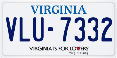 VA license plate VLU7332