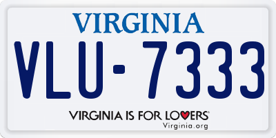 VA license plate VLU7333