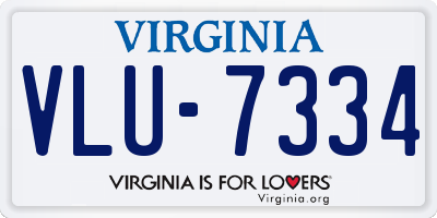 VA license plate VLU7334