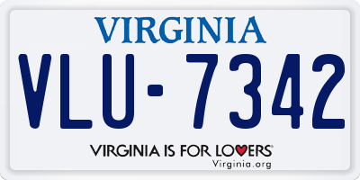 VA license plate VLU7342