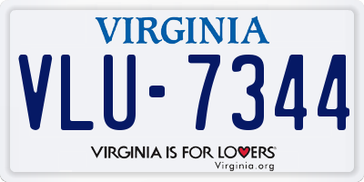 VA license plate VLU7344