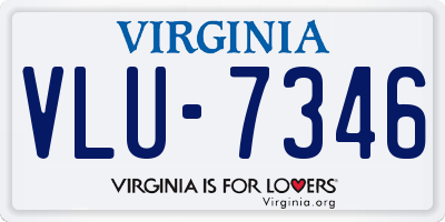 VA license plate VLU7346