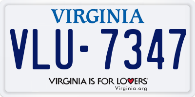 VA license plate VLU7347