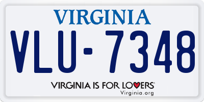 VA license plate VLU7348