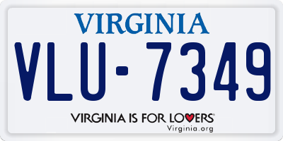 VA license plate VLU7349