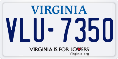 VA license plate VLU7350