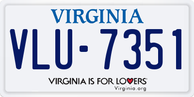 VA license plate VLU7351