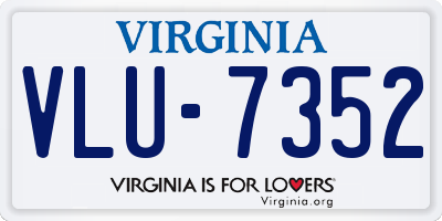 VA license plate VLU7352