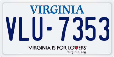 VA license plate VLU7353
