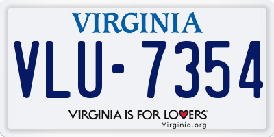VA license plate VLU7354