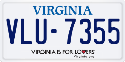 VA license plate VLU7355