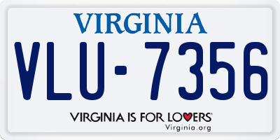 VA license plate VLU7356