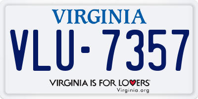 VA license plate VLU7357