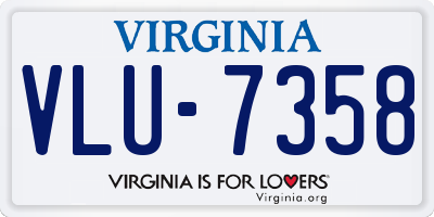 VA license plate VLU7358