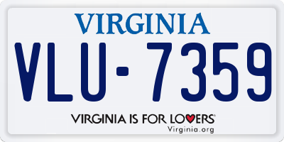 VA license plate VLU7359