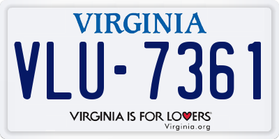 VA license plate VLU7361