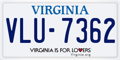 VA license plate VLU7362