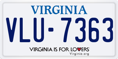 VA license plate VLU7363