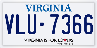 VA license plate VLU7366