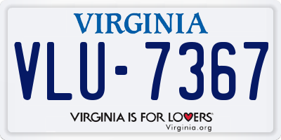 VA license plate VLU7367