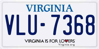 VA license plate VLU7368