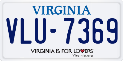VA license plate VLU7369