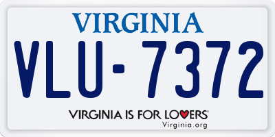 VA license plate VLU7372
