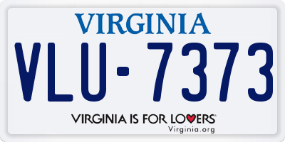 VA license plate VLU7373