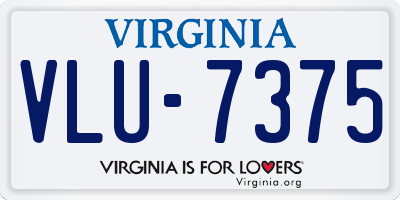 VA license plate VLU7375