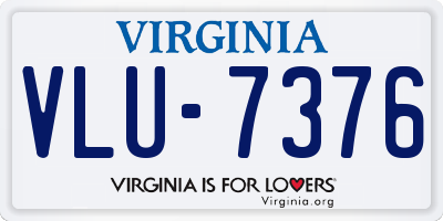 VA license plate VLU7376