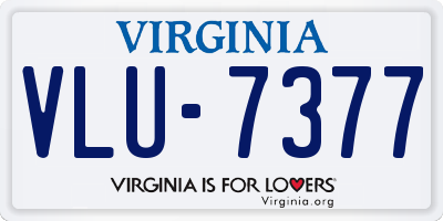 VA license plate VLU7377