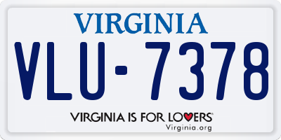 VA license plate VLU7378