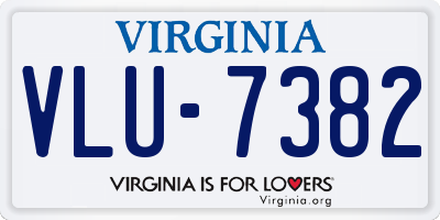 VA license plate VLU7382