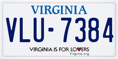 VA license plate VLU7384